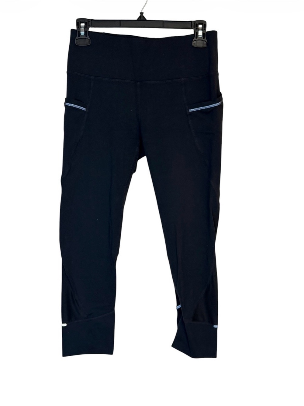 Athleta Black Capri Leggings with Contrast Trim
